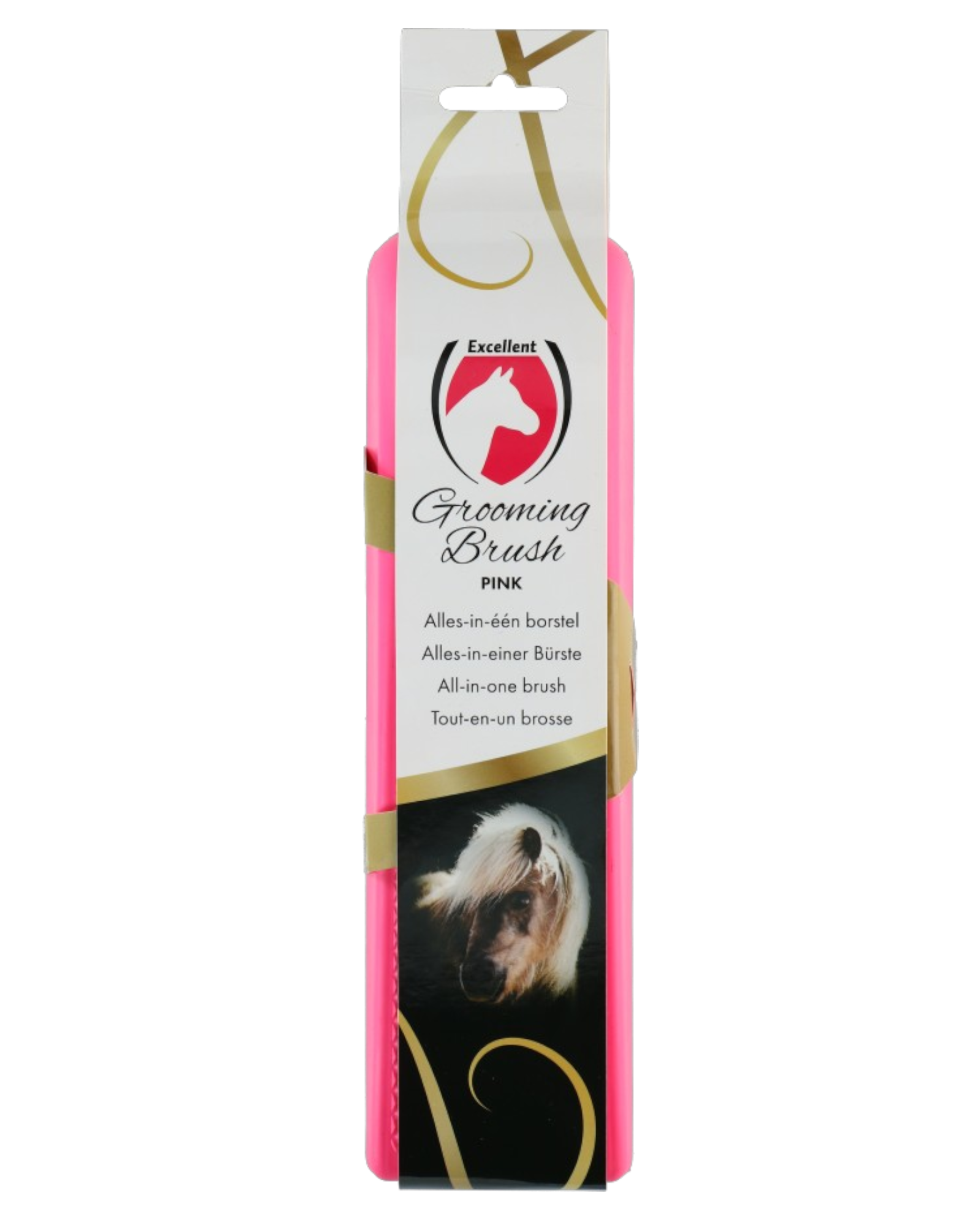Excellent Horse Grooming Brush L Pink – Duża szczotka pielęgnacyjna dla koni
