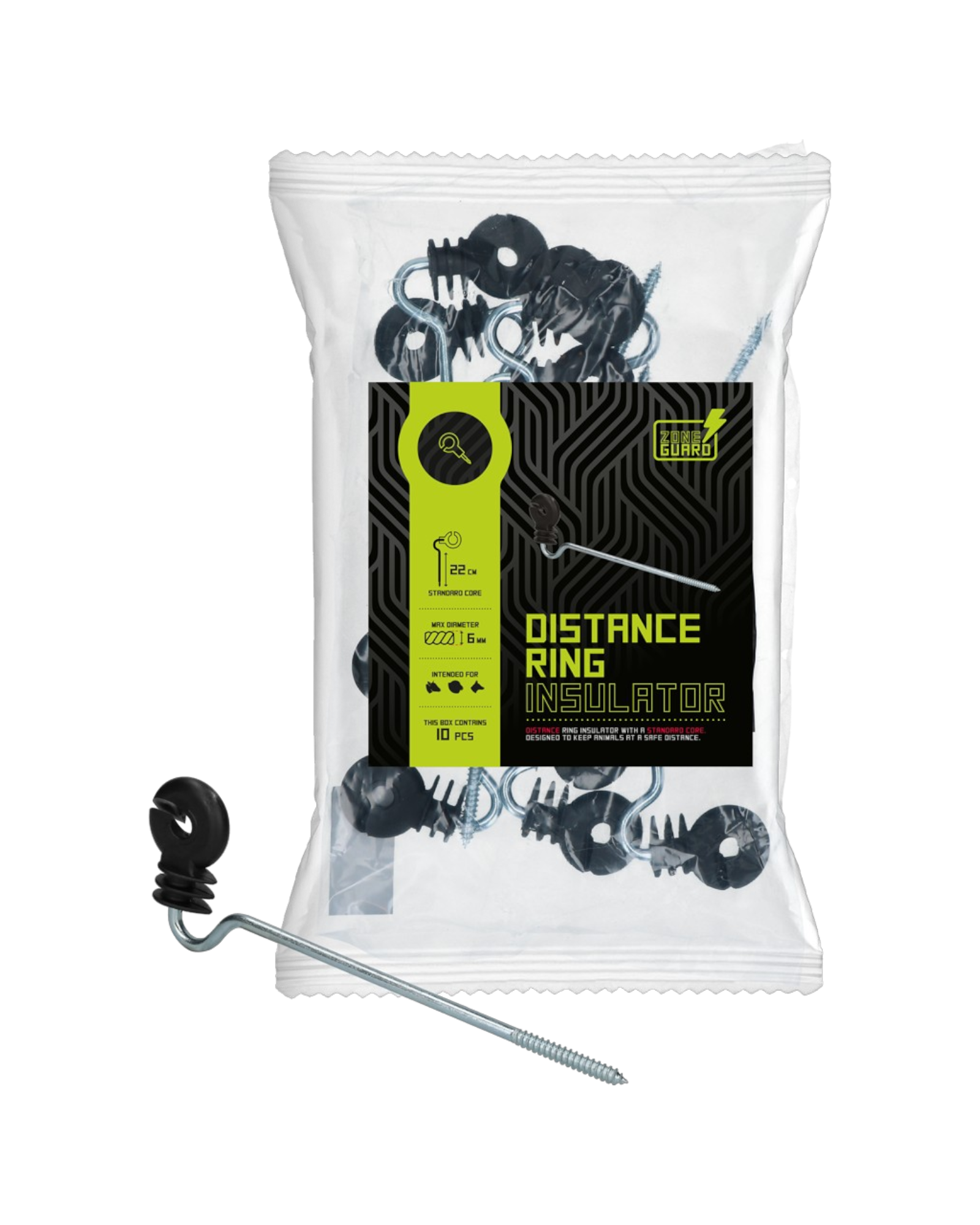 ZoneGuard Distance Ring Insulator – Izolator dystansowy do ogrodzeń elektrycznych (10 szt.)