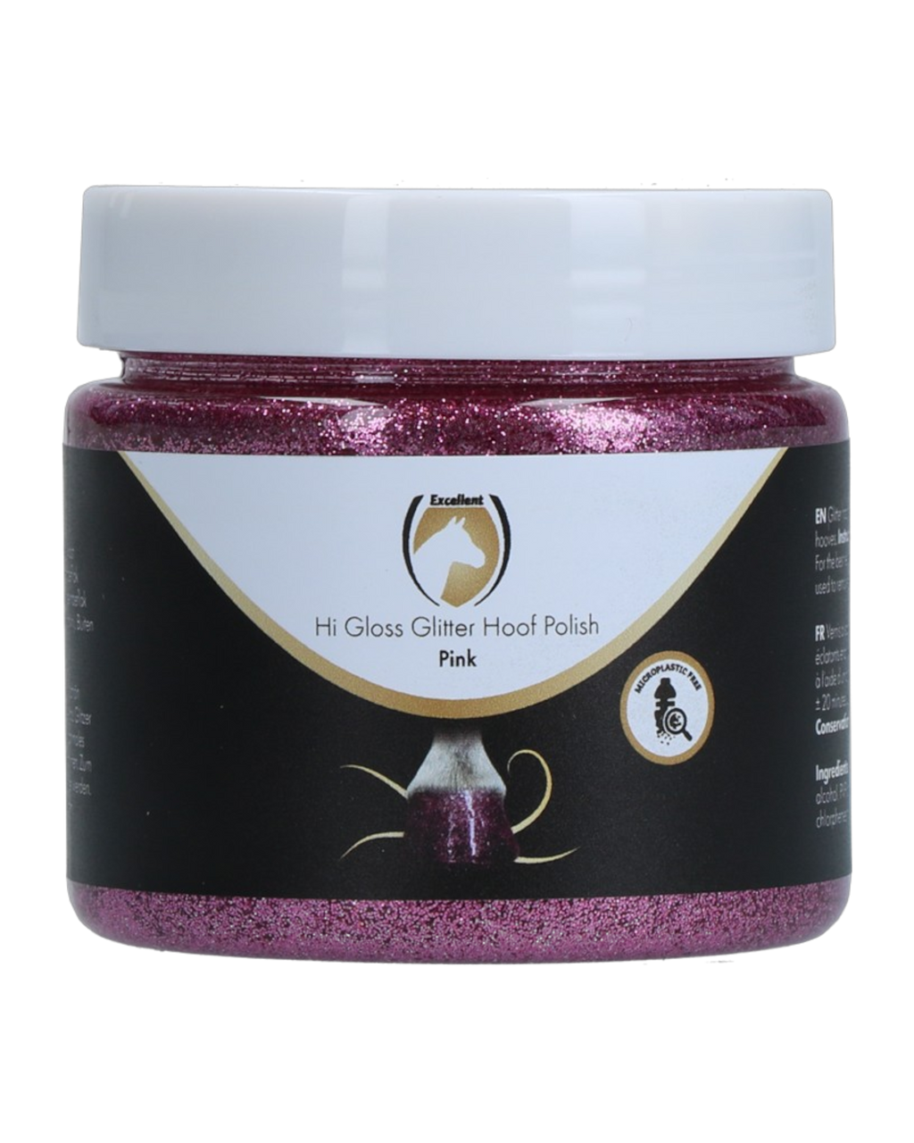 Excellent Horse Hi Gloss Glitter Hoof Polish Pink 150ml – Różowy lakier z brokatem do kopyt