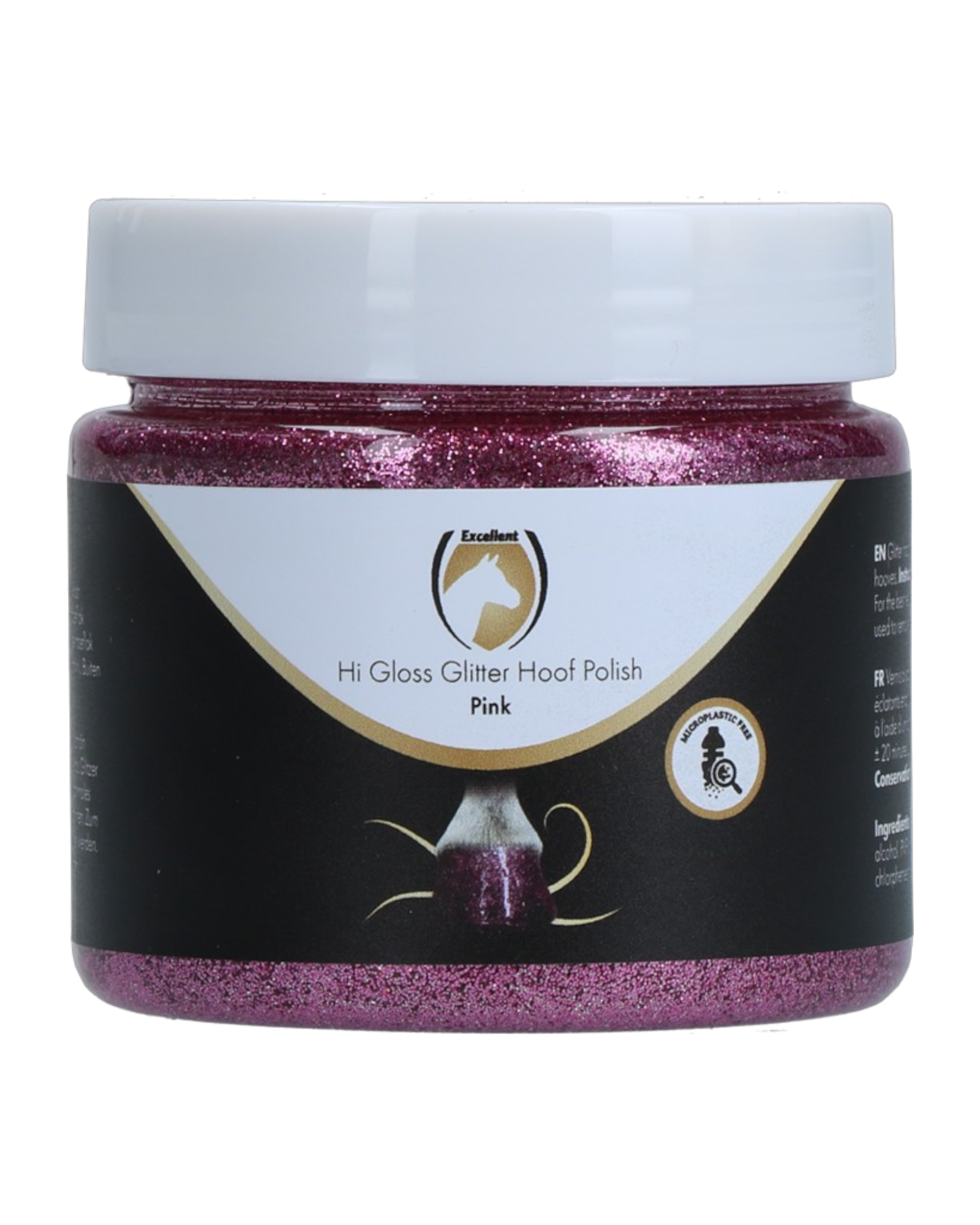 Excellent Horse Hi Gloss Glitter Hoof Polish Pink 150ml – Różowy lakier z brokatem do kopyt