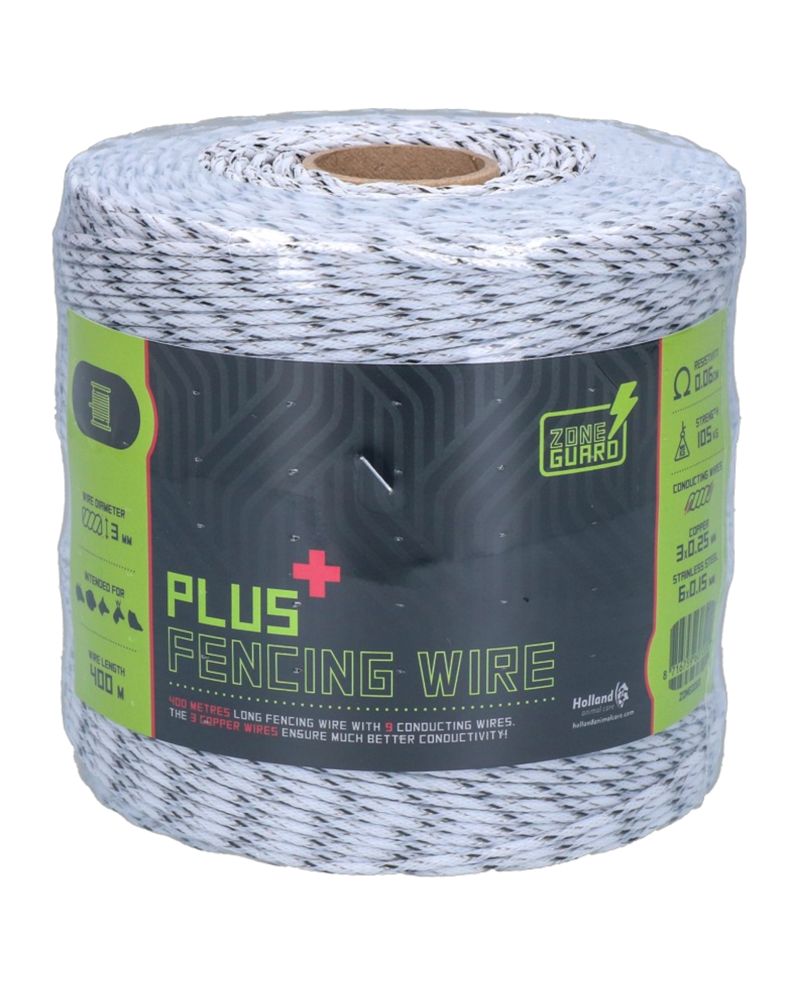 ZoneGuard 3mm Plus Fencing Wire 400m – Linka ogrodzeniowa biało-czarna