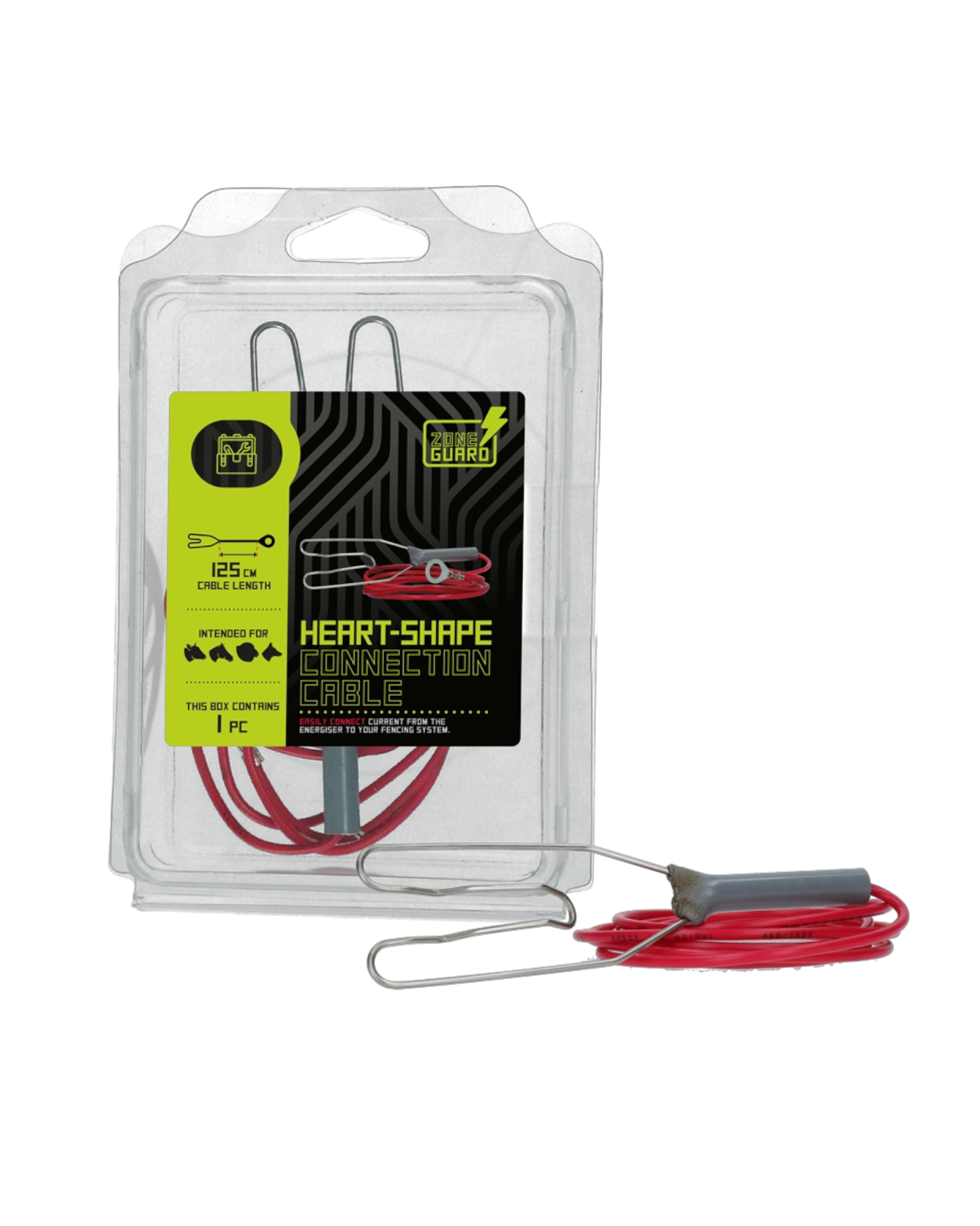 ZoneGuard Heart-Shape Connection Cable 125cm – Kabel przyłączeniowy do ogrodzenia