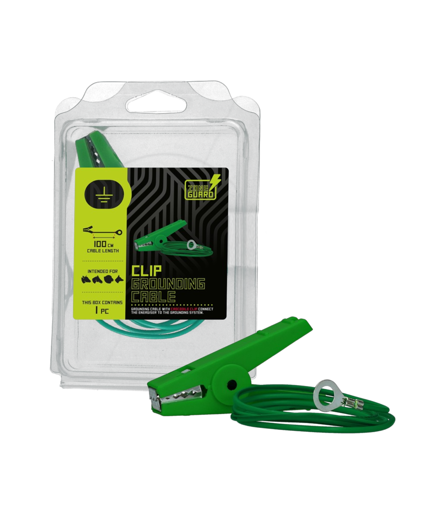 ZoneGuard Clip Grounding Connection Cable 100cm – Kabel uziemiający z klipsem