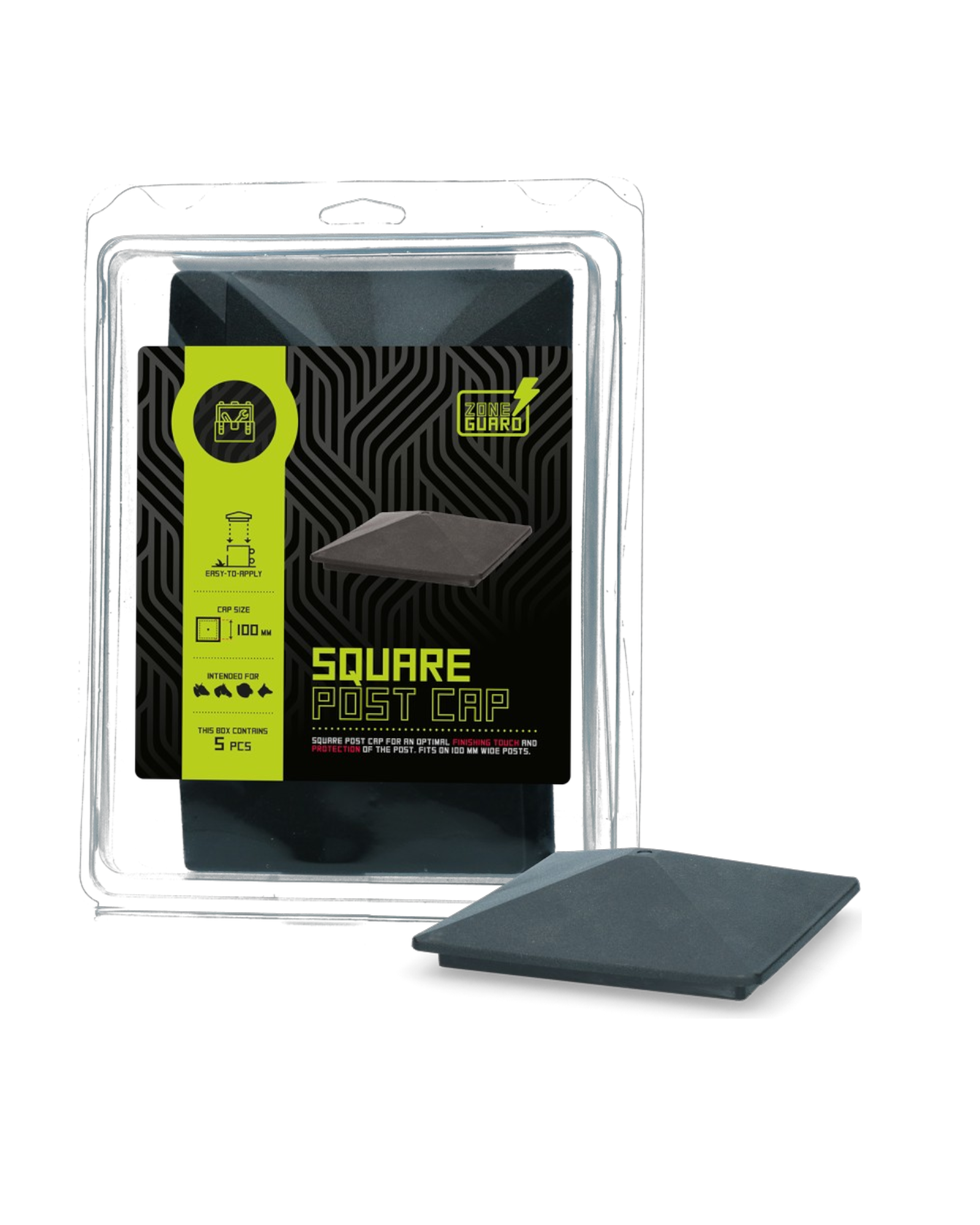 ZoneGuard Post Cap 100×100 mm – Zaślepka na słupek ogrodzeniowy