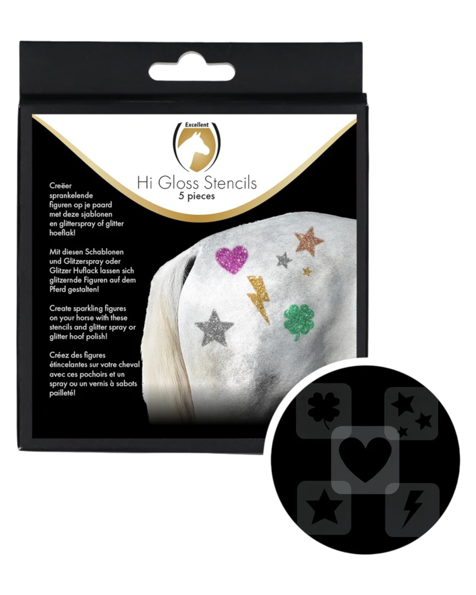 Excellent Horse Hi Gloss Stencils 5 szt. – Szablony do zdobienia koni