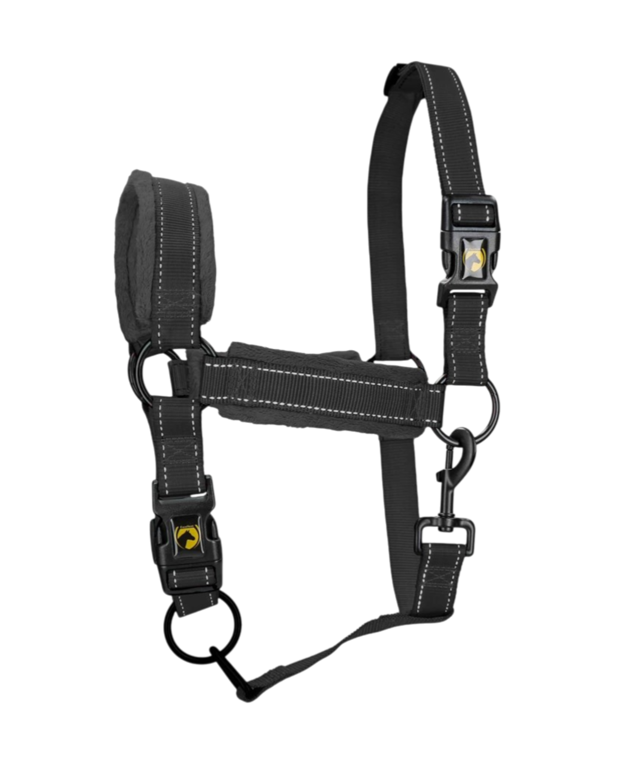 Excellent Horse Superior Zwart Halster – zacht + reflecterend