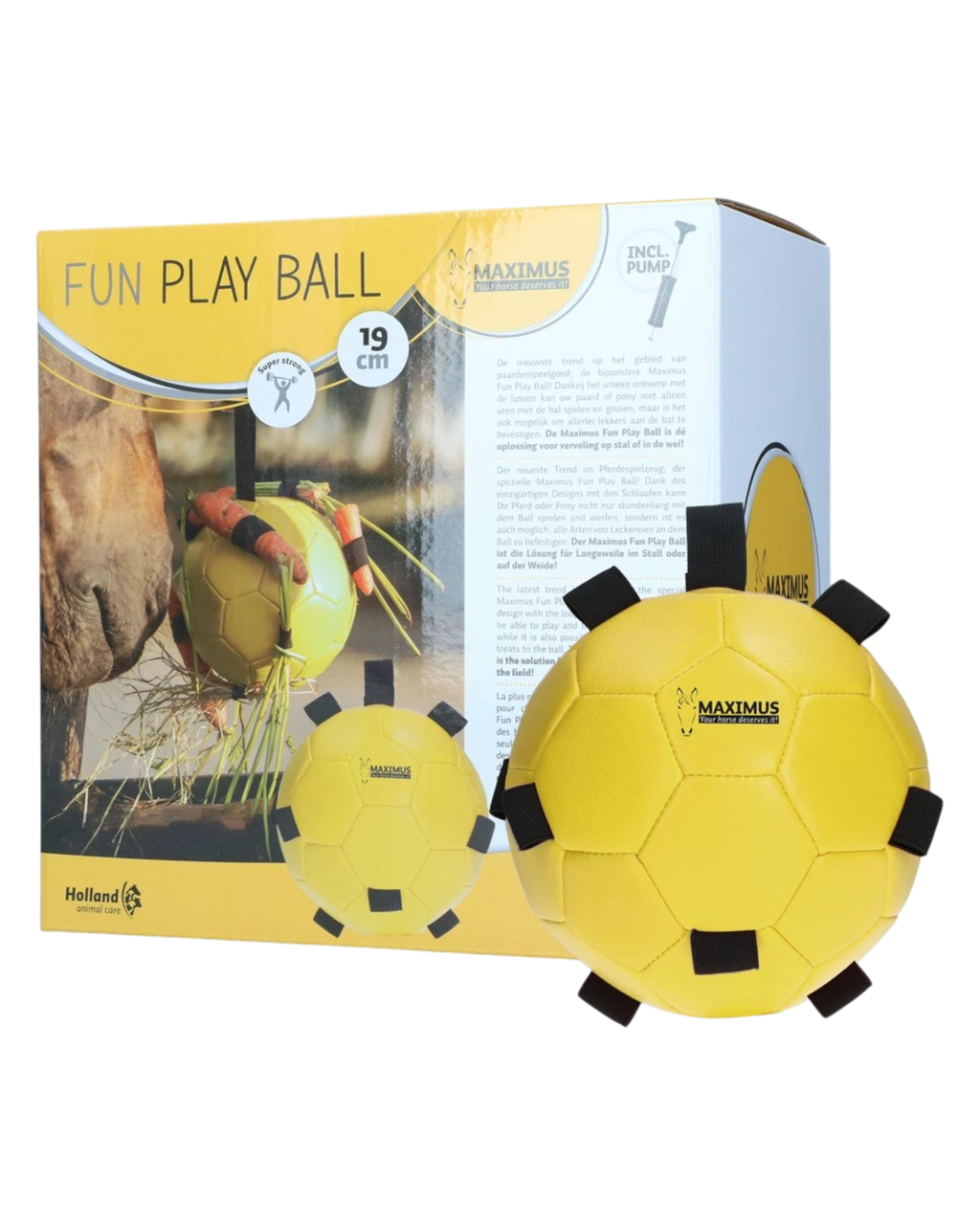 Excellent Horse Fun Play Ball Yellow – anti-stress ball for horses 19 cm