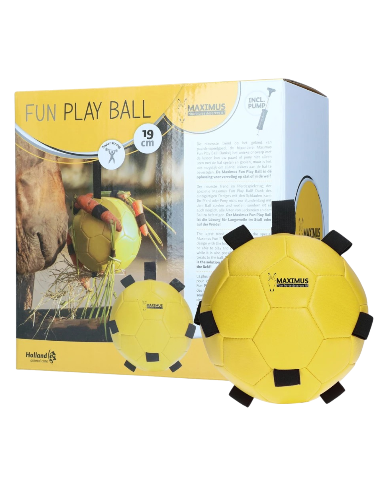 Excellent Horse Fun Play Ball Yellow – anti-stress ball for horses 19 cm